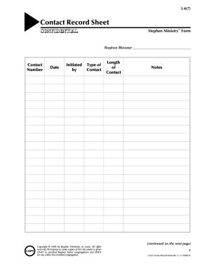 Stephen Ministry Printable Forms